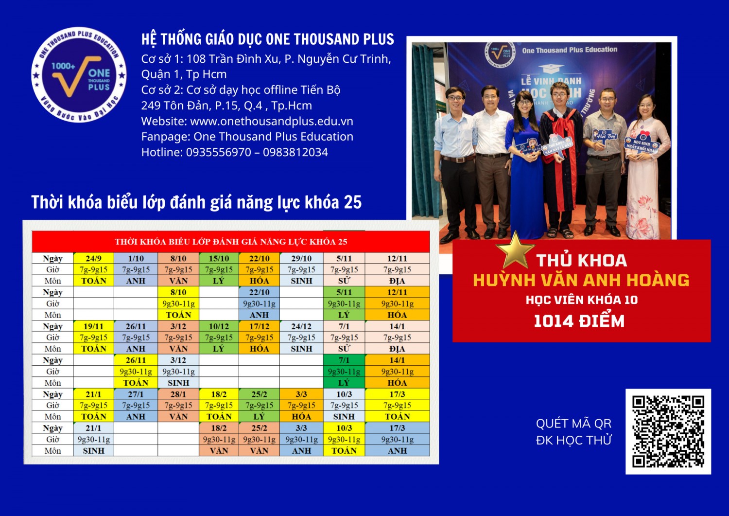 THÔNG BÁO : KHAI GIẢNG LỚP LUYỆN THI ĐÁNH GIÁ NĂNG LỰC K25